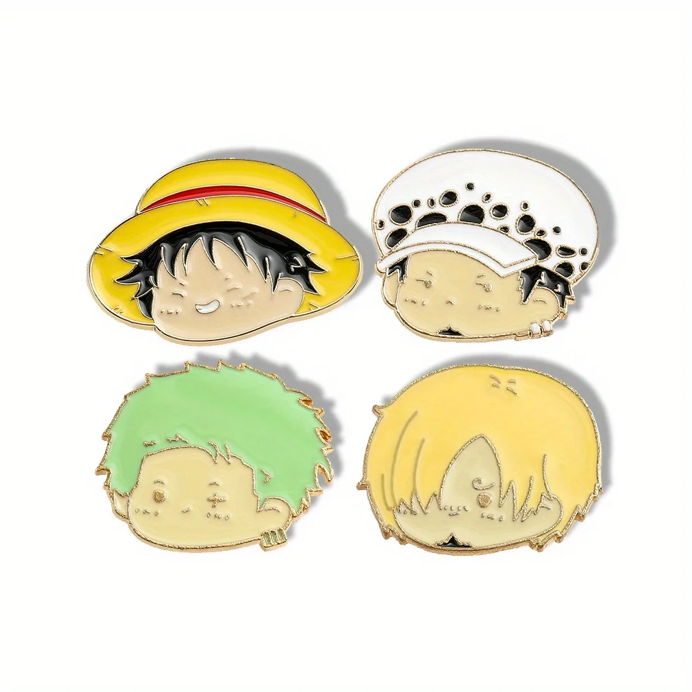 Cosplay Anime Zoro - 4 adet Anime Karakter Broş Basit