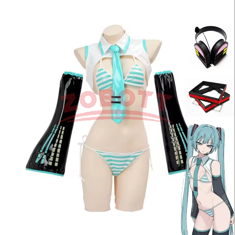 Anime Cosplay Bikini - Anime Oyunu Miku Cosplay Miku Formülü