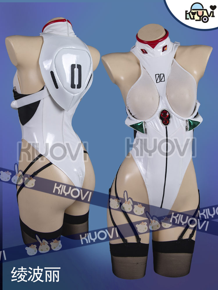 Anime Cosplay Bikini - Ayanami Rei Kadın PU Tulumlar Bikini