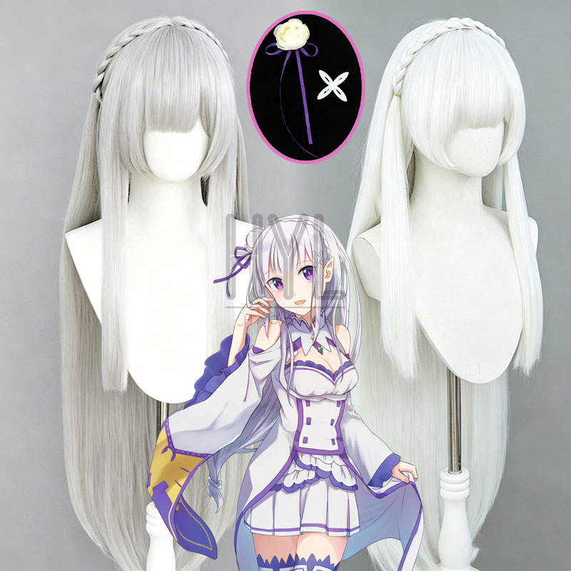 Anime Re: Zero Emilia Cosplay  - Re Zero Rem Wig incelemesi ve fiyatı