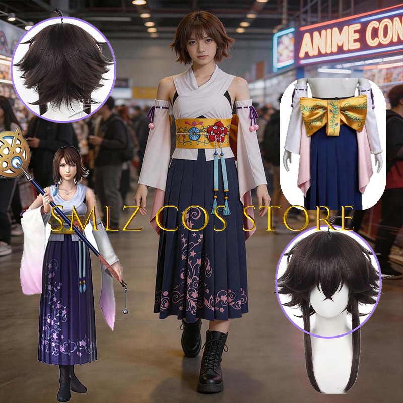 Smlz FFX Yuna Cosplay Anime FF - Anime Cosplay Costumes Female incelemesi ve fiyatı
